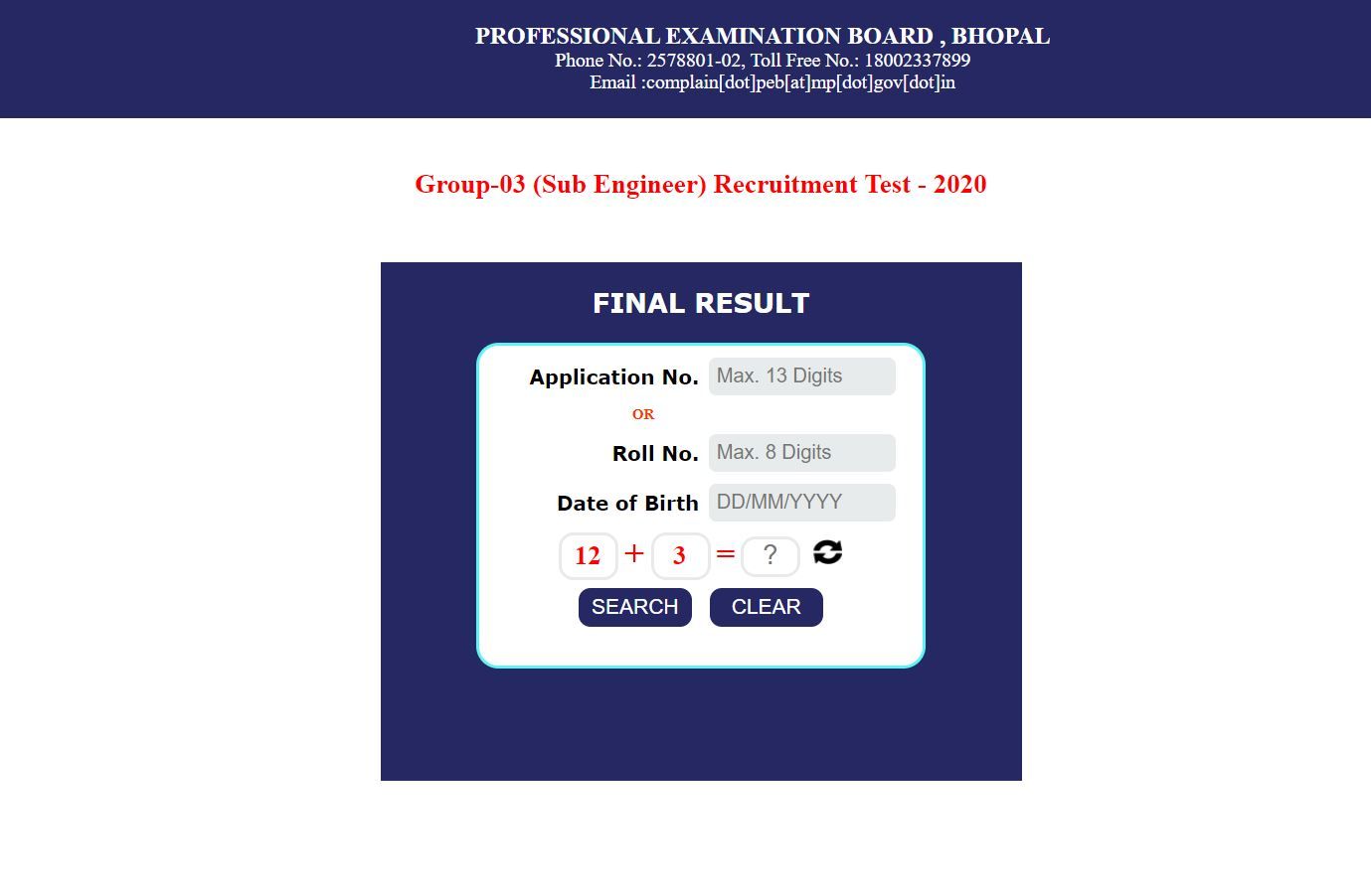 Mppeb Sub Engineer Result Released At Peb Mp Gov In Here