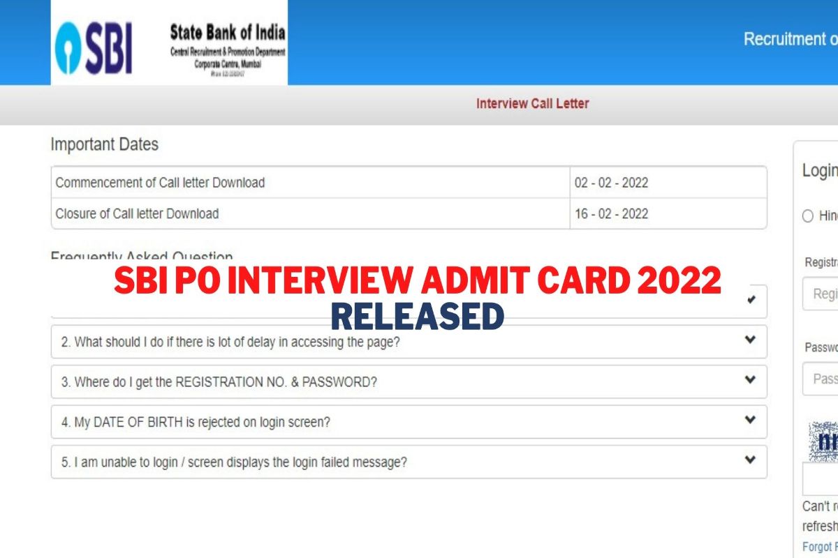 SBI PO Interview Admit Card 2022 Released On Sbi Co In Here