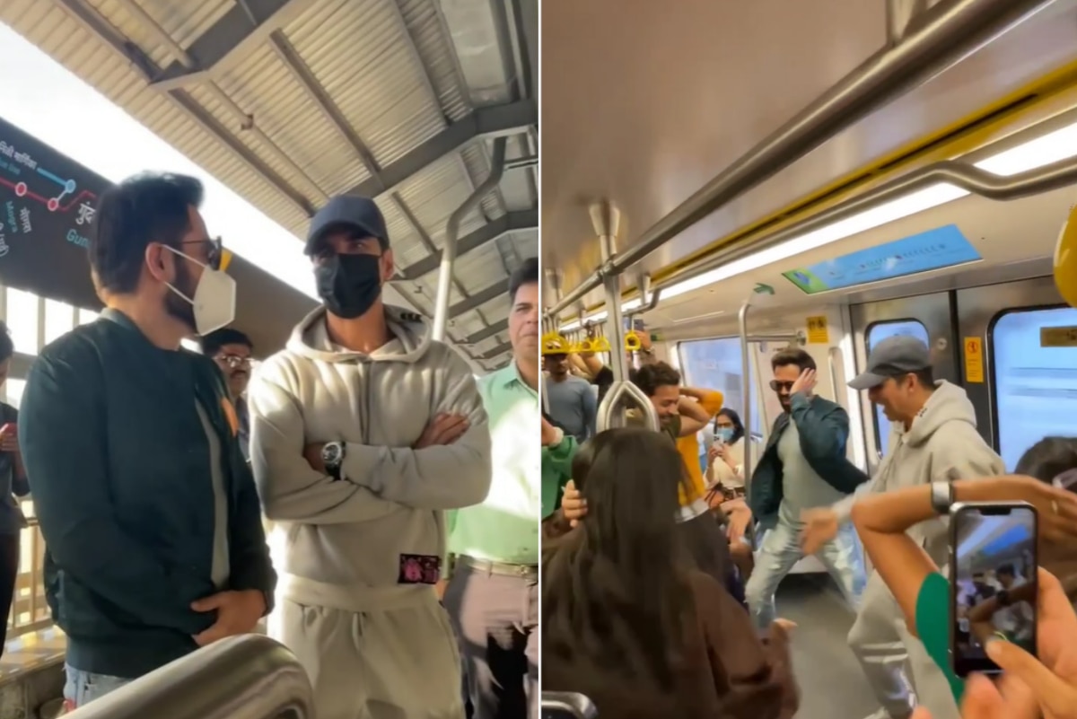 Selfie Actors Akshay Kumar Emraan Hashmi Surprise Fans On Mumbai Metro