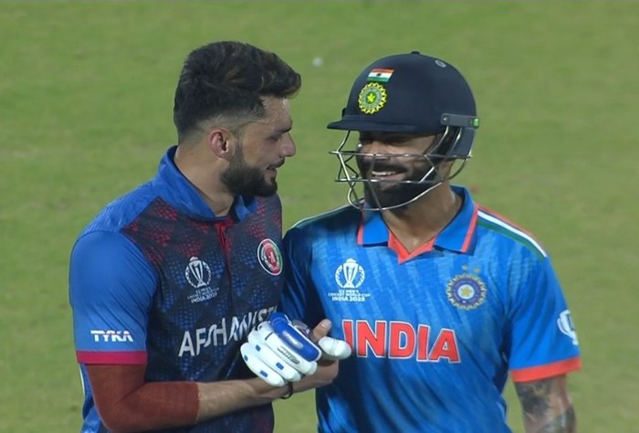 King Kohli Hugging Naveen During Ind Vs Afg Odi Wc Match Goes