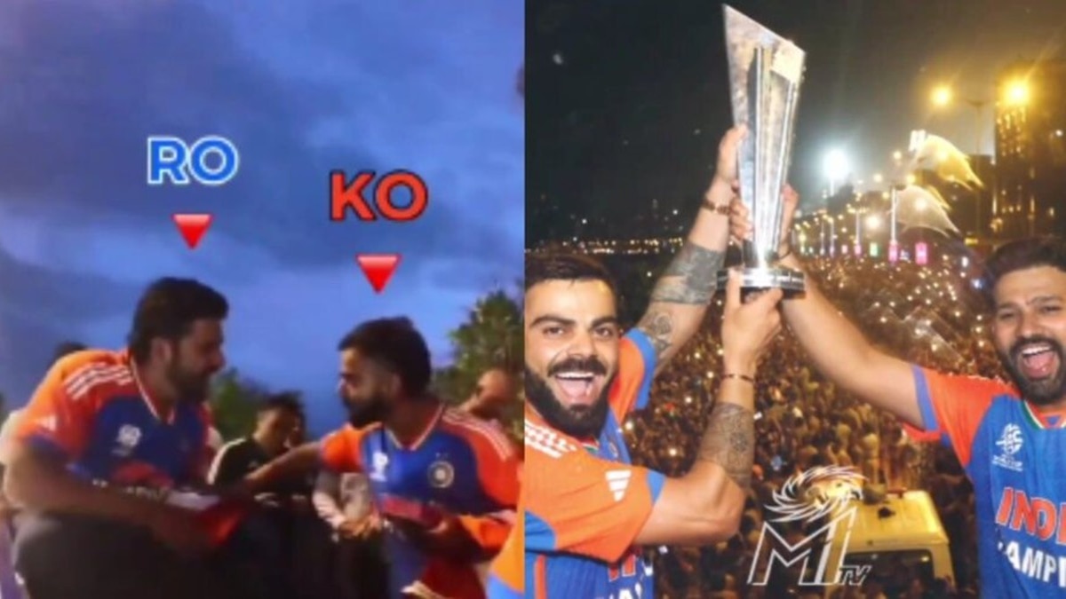 Rohit Sharma Virat Kohlis Unseen Video During Victory Parade In Mumbai