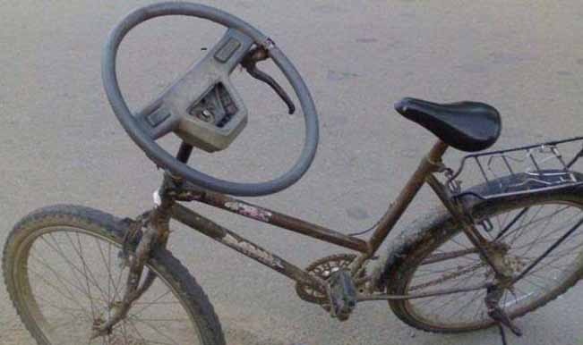 Enjoy the feeling of driving a car when you ride this bicycle. Go ahead, test out this cutting edge technology