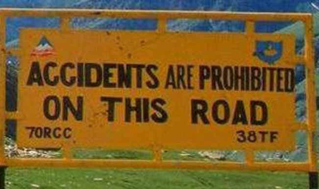 We have solved the problem of accidents by authoritative signs