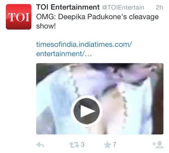 Deepika Padukone Boobs Pic - Dirty Picture: Is Deepika Padukone's cleavage tweet for publicity or the  disgusting side of being a movie star? | India.com