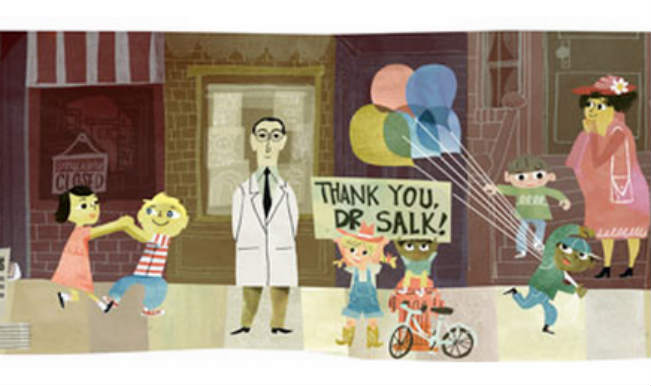 Dr Jonas Salk Google Doodle: Google celebrates 100th birthday of the virologist who discovered Polio vaccine Dr Jonas Salk Google Doodle: Google celebrates 100th birthday of the virologist who discovered Polio vaccine