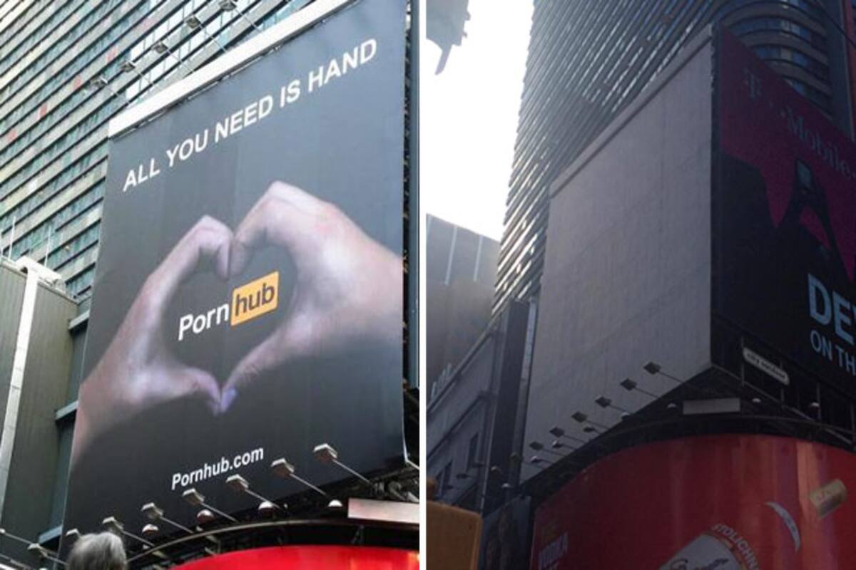 Porn prejudice: Pornhub billboard removed from Times Square in spite of  being non-pornographic | India.com