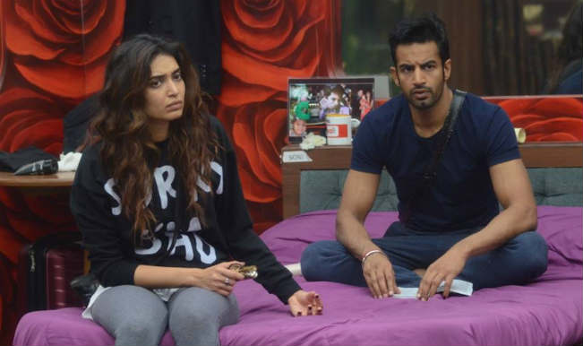 Bigg Boss 8 Upen Patel Finally Confronts Karishma Tanna On Their Relationship Status India Com bigg boss 8 upen patel finally