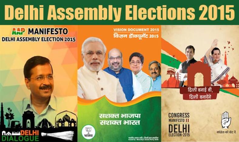 Delhi Assembly Elections 2015 Top 5 Things Bjp Aap And Congress Are Promising Delhi Voters