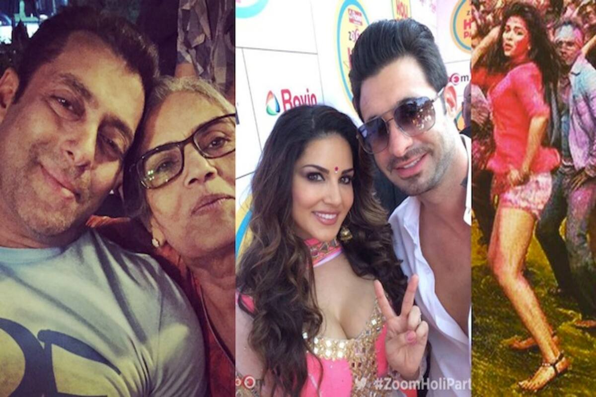 Salman Aur Sunny Leone Sex - Salman Khan, Sunny Leone and the Bachchans enjoy Holi; but why is Katrina  Kaif sulking? | India.com