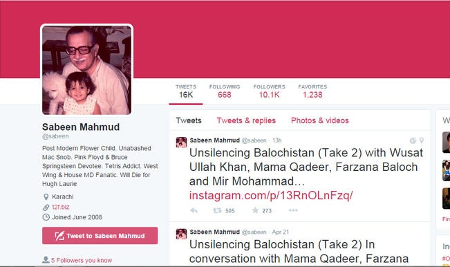 Sabeen's Twitter Profile