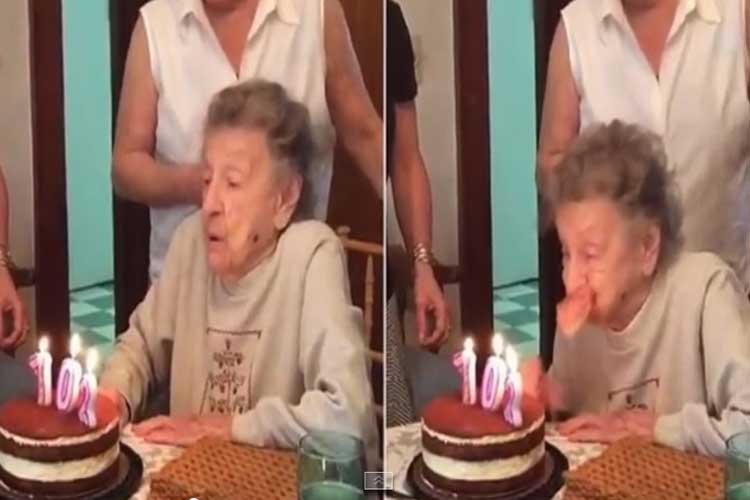 102yearold loses teeth while blowing out candles Latest News & Updates in Hindi at