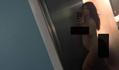 Kim Kardashian Pregnant Naked - Kim Kardashian posts naked selfie to stop hateful comments about her |  India.com