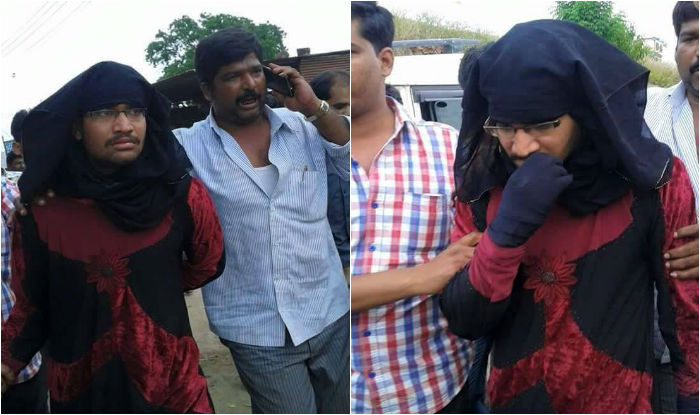 Burkha-clad RSS activist caught throwing beef at temple? Pictures go ...