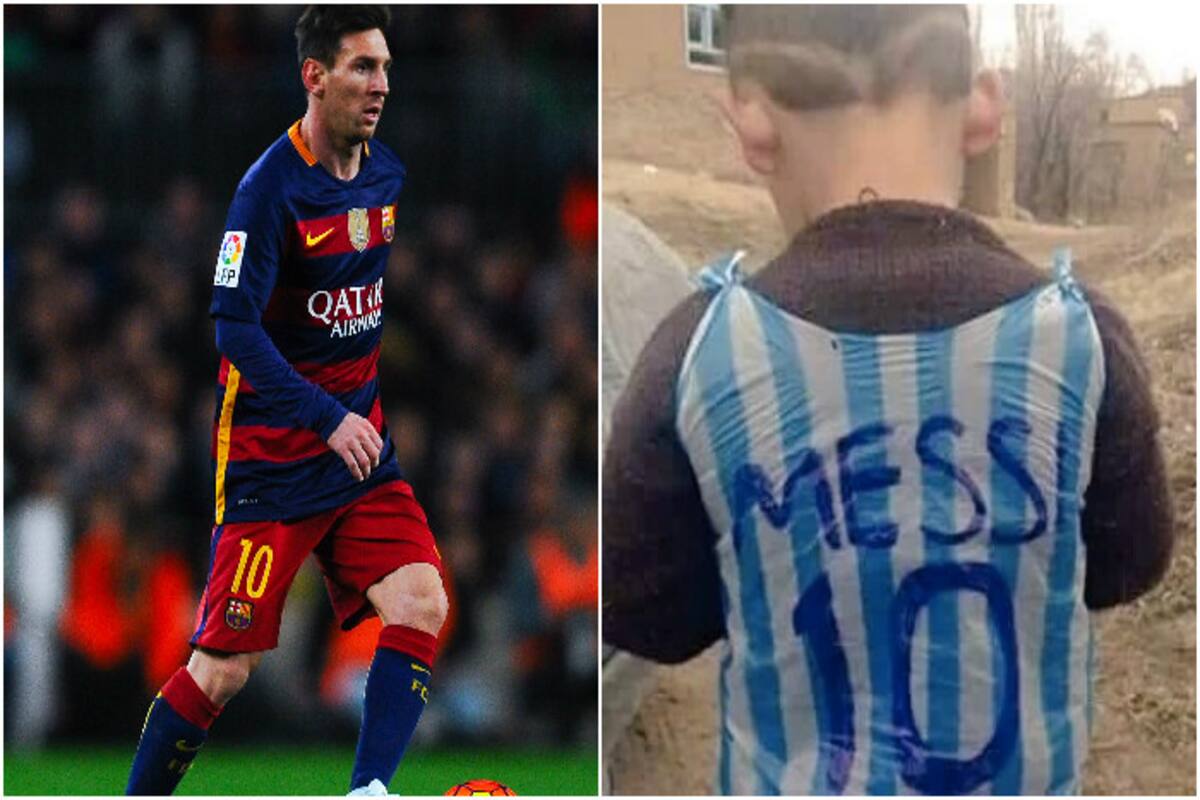 Afghan boy replaces plastic-bag Lionel Messi jersey with the real