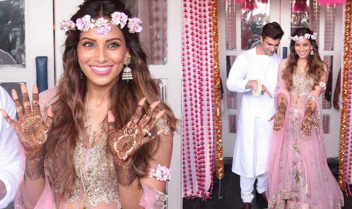 Karan Singh Grover and Bipasha Basu pose for a selfie with friends during  their mehendi ceremony in Mumbai on April 29, 2016 - Photogallery