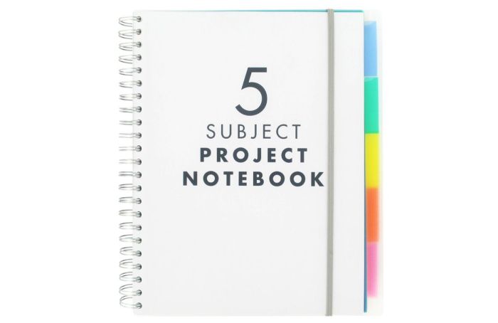 5 subject notebook