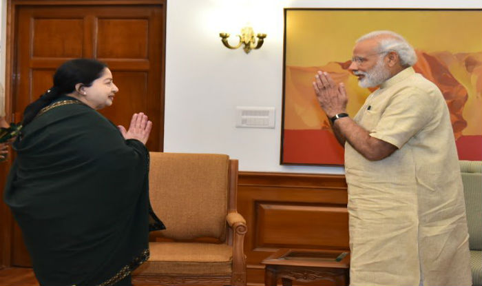 Jayalalithaa meets pm modi, puts forth the demands of tamil nadu