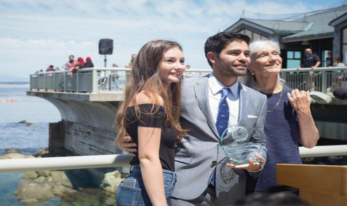 Meadow Walker presents Paul Walker Ocean Leadership Award to Adrian Grenier