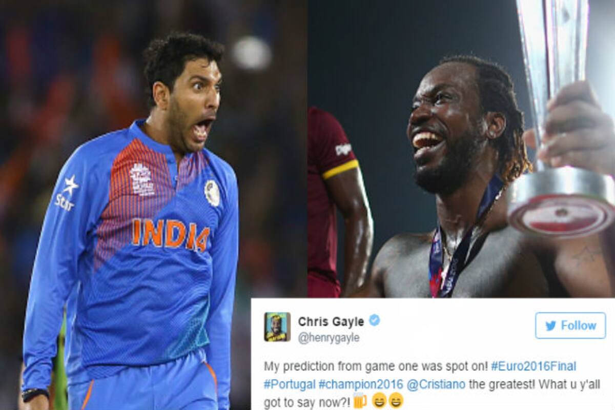 Euro 2016 Final: Yuvraj Singh, Chris Gayle and other cricketers celebrate  Portugal's win over France | India.com