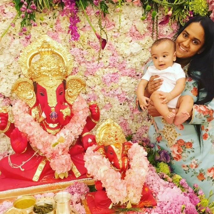 Salman Khan Ganpati Arpita Khan Sharma and Ahil Sharma