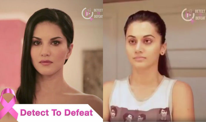 Sunny Leone Taapsee Pannu Promote Breast Cancer Awareness 