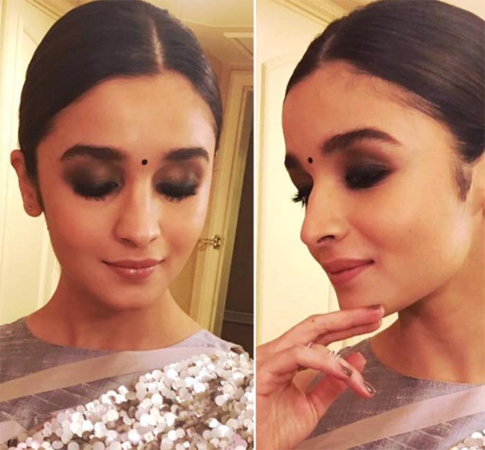 makeup-with-smokey-eyes-with-saree (1) • Keep Me Stylish