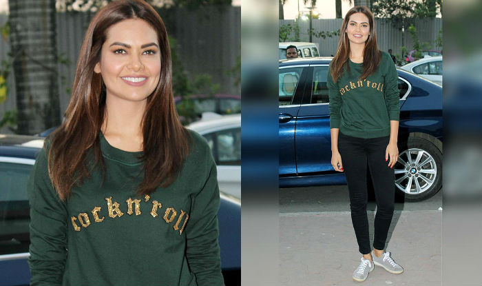 Esha Gupta in Monisha Jaising Sweatshirt