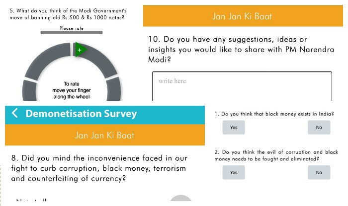 Modi Questionnaire Example Narendra Modi asks common man’s view on demonetisation, launches survey ...