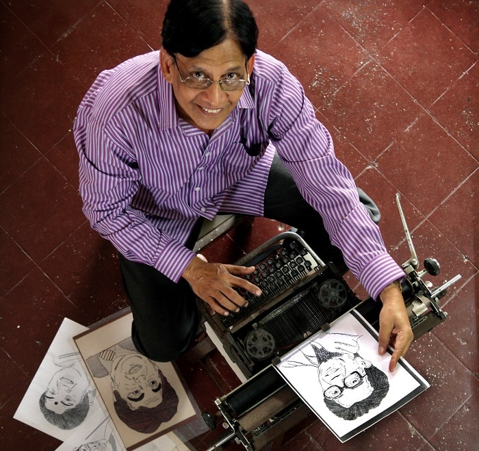 Mumbai based Chandrakant Bhide chanced upon his talent as a typewriter artist while working at the Union Bank of India. When he took voluntary retirement, he asked the bank if he could buy the machine. He was allowed to purchase it for Re. 1 and till date, continues to produce splendid caricatures and portraits. (Photo: Chirodeep Chaudhri)