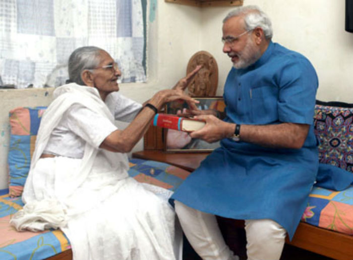 Narendra Modi and Heeraben Modi123