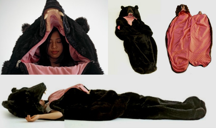 bear sleeping bag living room
