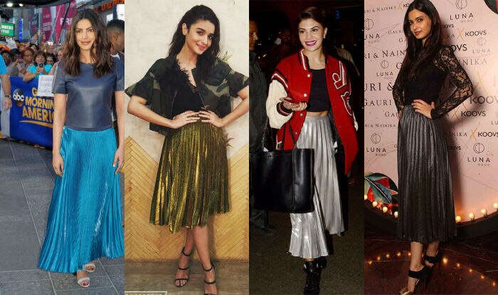 Priyanka Chopra Alia Bhatt or Jacqueline Fernandez Who wore the metallic skirt better India