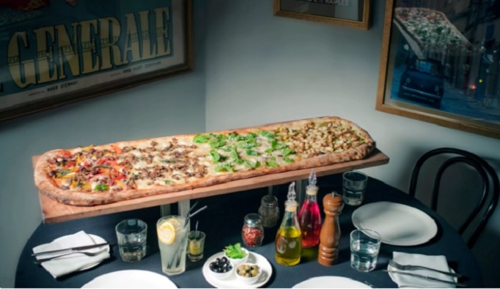The meter long pizza at Gustoso. Credits: Zomato