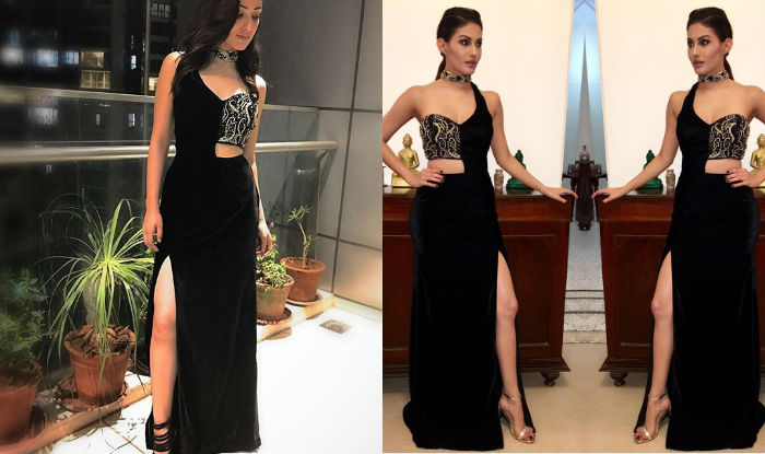 Zara Umrigar's black gown