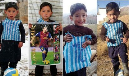 Look At How Happy The Boy Who Made A Messi Plastic Bag Shirt Is