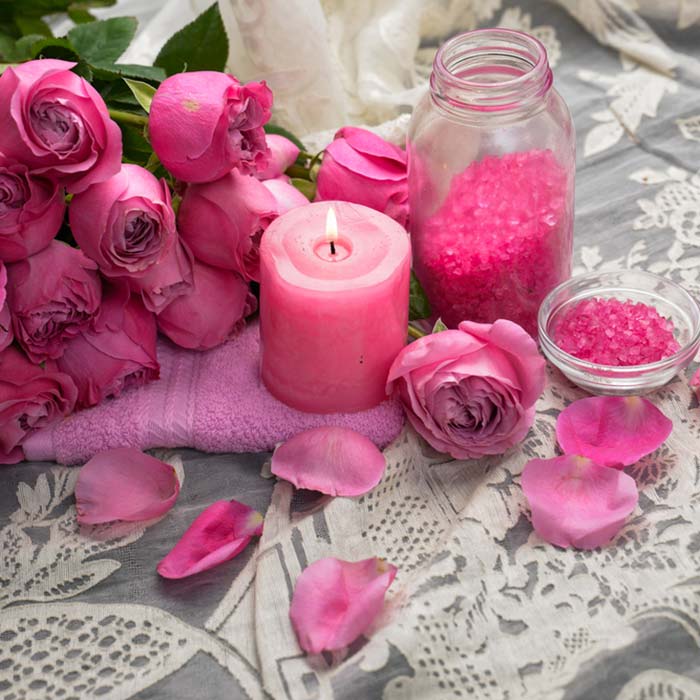Use rose petals for pink lips
