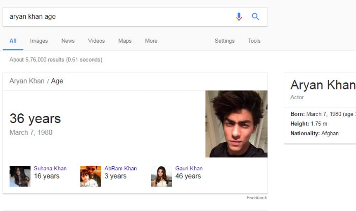 WTF! Shah Rukh Khan’s son Aryan Khan is 36 years old? Google gets age