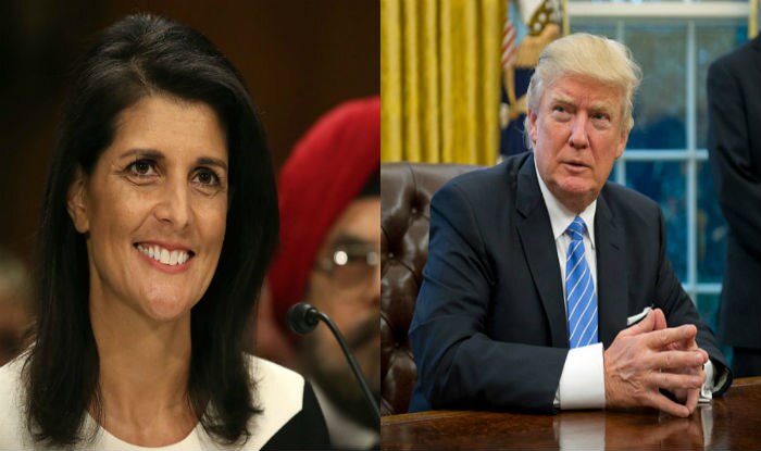 President Donald Trump Meets Nikki Haley In Oval Office India Com