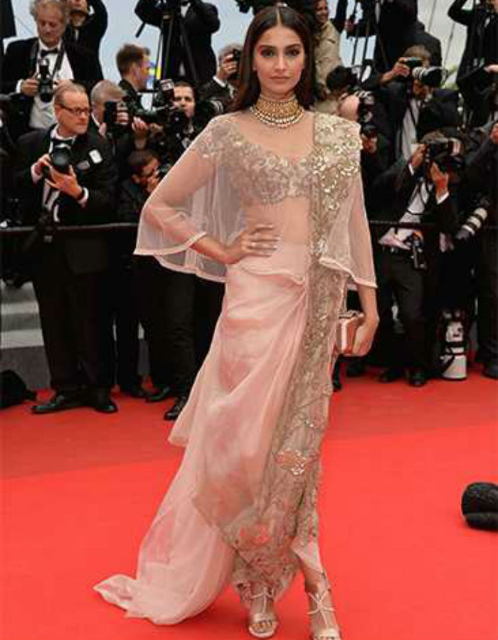Sonam Kapoor Dhoti Saree at Cannes