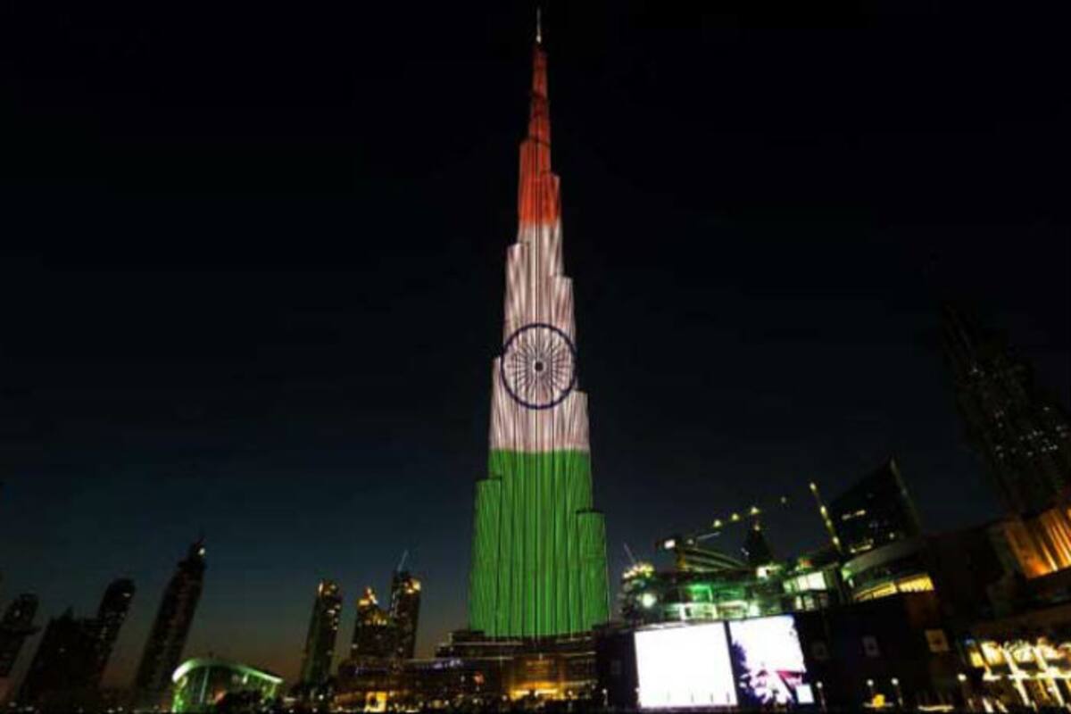 Dubai's Burj Khalifa lit up in tricolour theme to mark India's Republic Day Dubai's Burj Khalifa lit up in tricolour theme to mark India's Republic Day