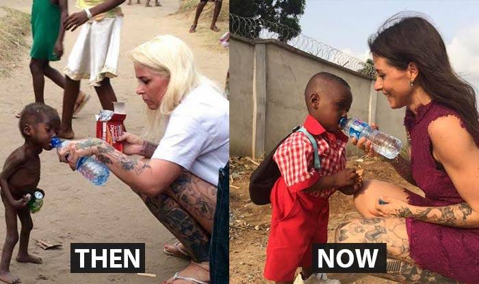 Nigerian ‘witch boy’ attends first day of school after being rescued by charity worker (See heartwarming picture)