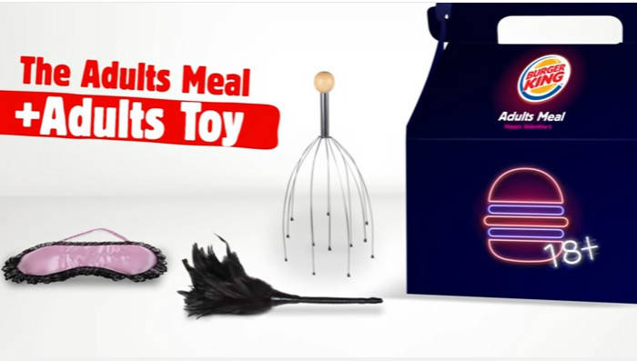 Adult Toys with Valentine s Day meal at Israeli Burger King