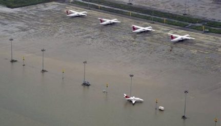 Chennai airport built on the banks of river Adyar.