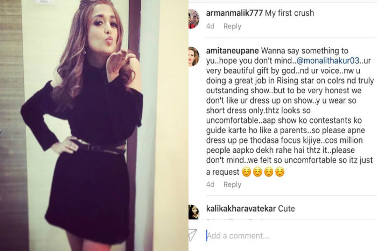 Monali Thakur X Video - Monali Thakur shuts down troll who commented on her short dress in  Instagram picture | India.com