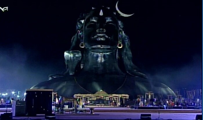 Narendra Modi unveils the 112 feet Shiva statue in Coimbatore Narendra Modi unveils the 112 feet Shiva statue in Coimbatore