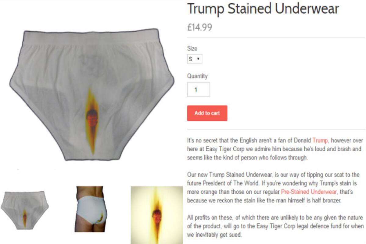 Buy Donald Trump themed underwear from Easy Tiger Corp UK