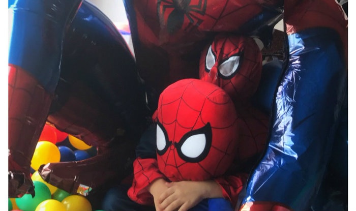 This picture of AbRam as spiderman is the most adorable thing you will see  today 