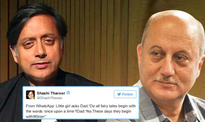 Twitter War Between Shashi Tharoor And Anupam Kher Is Simply Awesome ट्विटर पर शशि थरूर और 3577