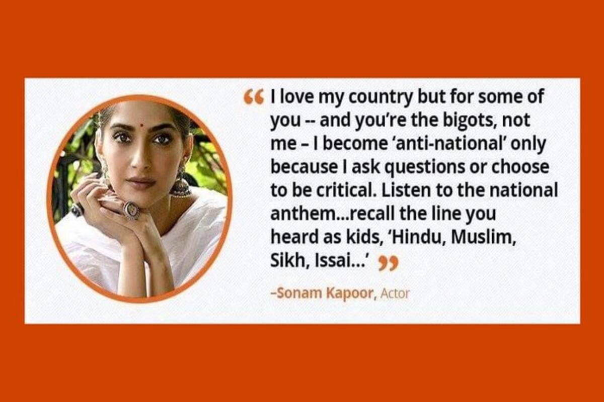 1200px x 800px - Sonam Kapoor trolled for not knowing National Anthem, after her column  blasting Internet trolls | India.com
