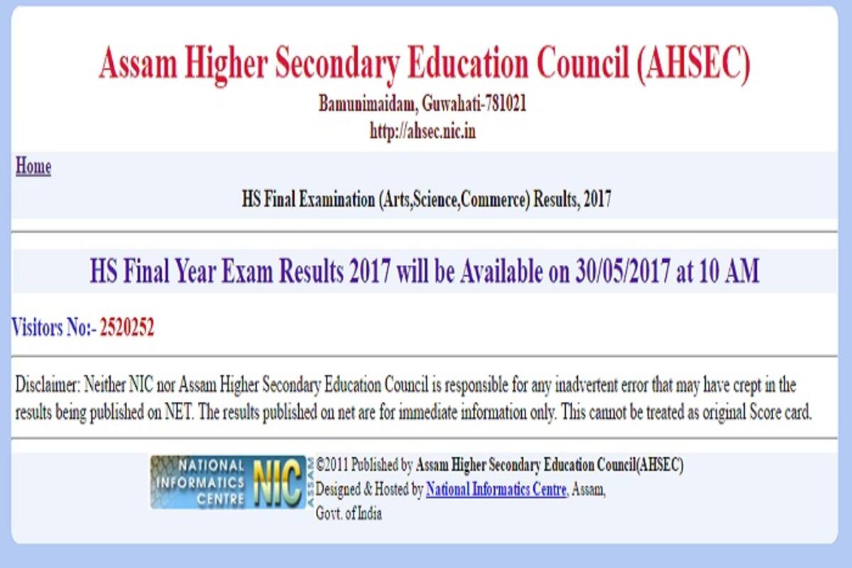 Resultsassam Nic In Ahsec Assam 12th Hs Final Results 2017 Today At 10 00 Am Check Alternative Links To Download Result India Com